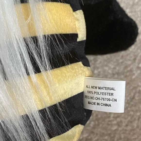 Bee Gnomes Figurines Plush 14" High Set of 2 Yellow with Antennae Wings Beard - Picture 4 of 9